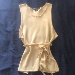 RALPH LAUREN Polo Sport tan cotton tank top w tie